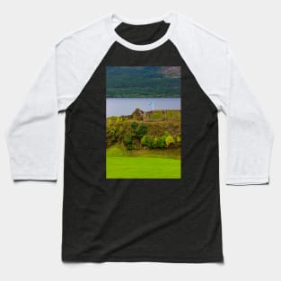 Urquhart Castle over Loch Ness in Scotland Baseball T-Shirt